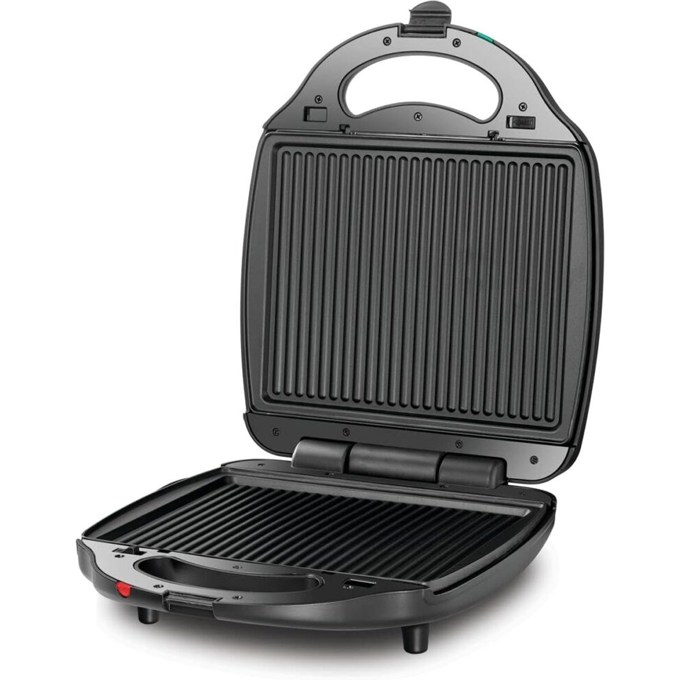 Black and Decker Sandwich Maker TS4130 1400W open view with non-stick grilling plates