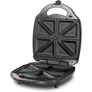 Black and Decker Sandwich Maker TS4130 1400W open view with 4-slot cut and seal toast plates