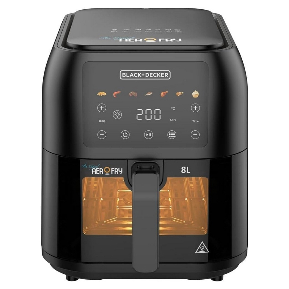 Black and Decker Airfryer SAF80W – 8L 1700W Digital Airfryer with Viewing Window, 7 Presets & Rapid Air Convection - Image 2