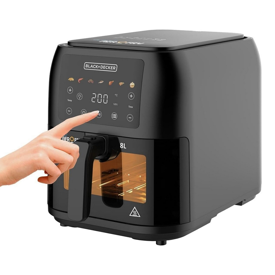 Black and Decker Airfryer SAF80W – 8L 1700W Digital Airfryer with Viewing Window, 7 Presets & Rapid Air Convection - Image 3