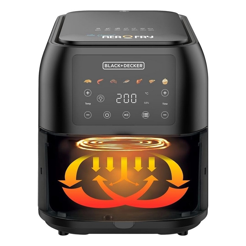 Black and Decker Airfryer SAF80W – 8L 1700W Digital Airfryer with Viewing Window, 7 Presets & Rapid Air Convection - Image 4