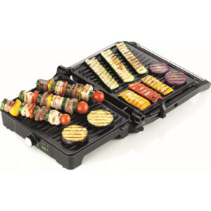 Kenwood Health Grill HGM31 – 2000W Stainless Steel Contact Grill – 180° Flat Opening, Adjustable Temperature, Non-Stick Plates & Healthy Fat Drip System - Image 3