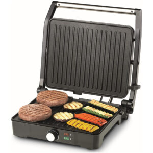 Kenwood Health Grill HGM31 – 2000W Stainless Steel Contact Grill – 180° Flat Opening, Adjustable Temperature, Non-Stick Plates & Healthy Fat Drip System - Image 2
