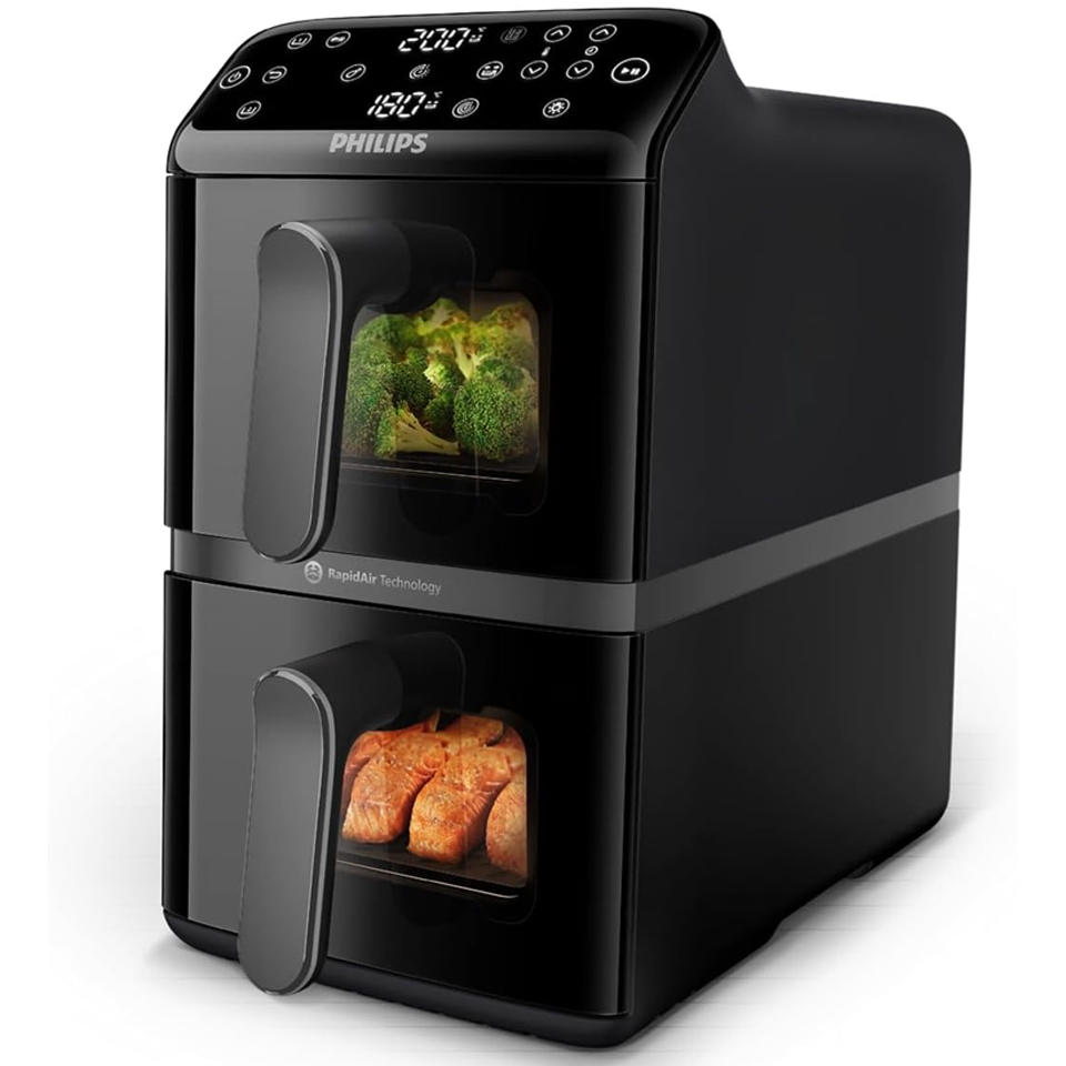 Philips Airfryer NA460 – 10L Dual Basket Air Fryer 2750W Series 4000 Stacked Air Fryer with RapidAir Technology, Sync Cooking, PFAS-Free Coating & 13 Cooking Functions - الصورة 2