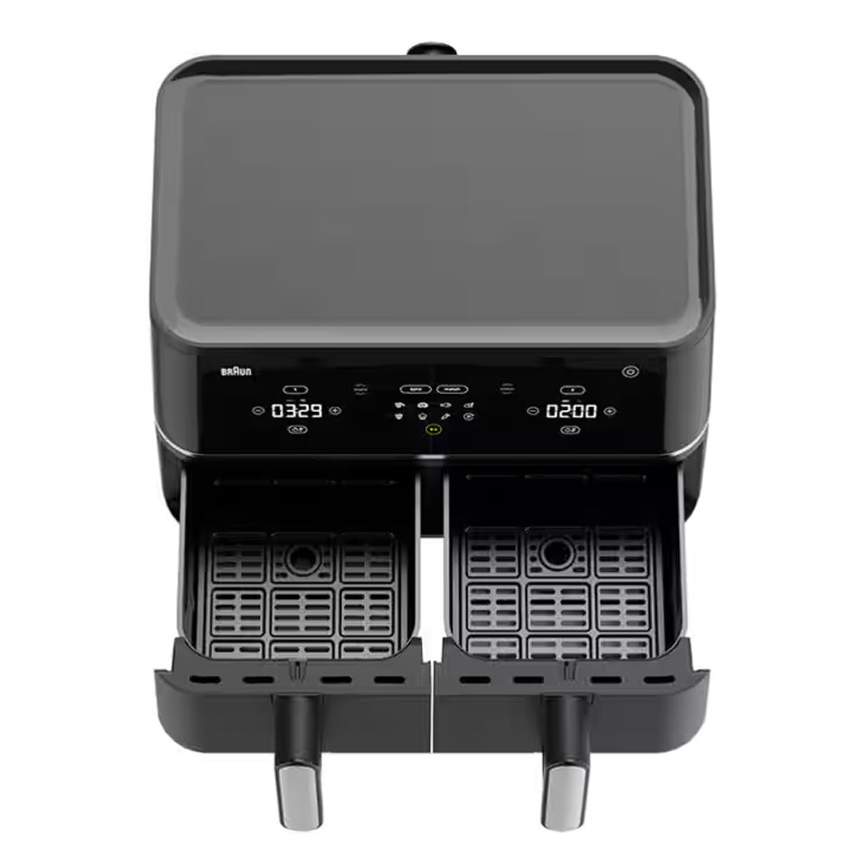 Braun Airfryer TD5030 – 10L Dual Basket Air Fryer 2400W with RealAir Technology, PFAS-Free Ceramic Coating, 8 Programs, Sync & Match Functions - الصورة 2