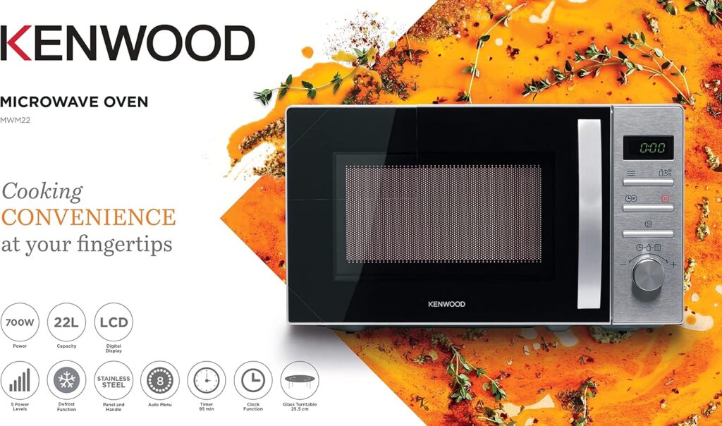 ميكروويف كينوود MWM22 سعة 22 لترًا مع شاشة LCD.