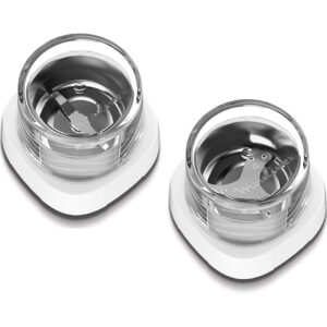 Close-up of Moulinex LM207125 grinder and grater bowls with stainless steel blades